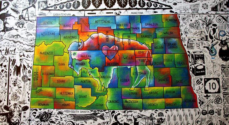 USA North Dakota Art Alley in Bismarck Foto North Dakota Tourism